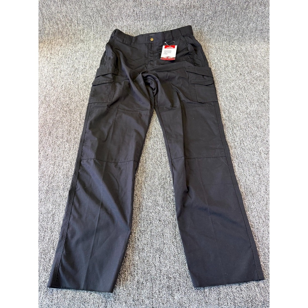 Tru-Spec 24-7 Series Original Tactical Pants Men 38 Black Cargo Pockets Unhemmed
